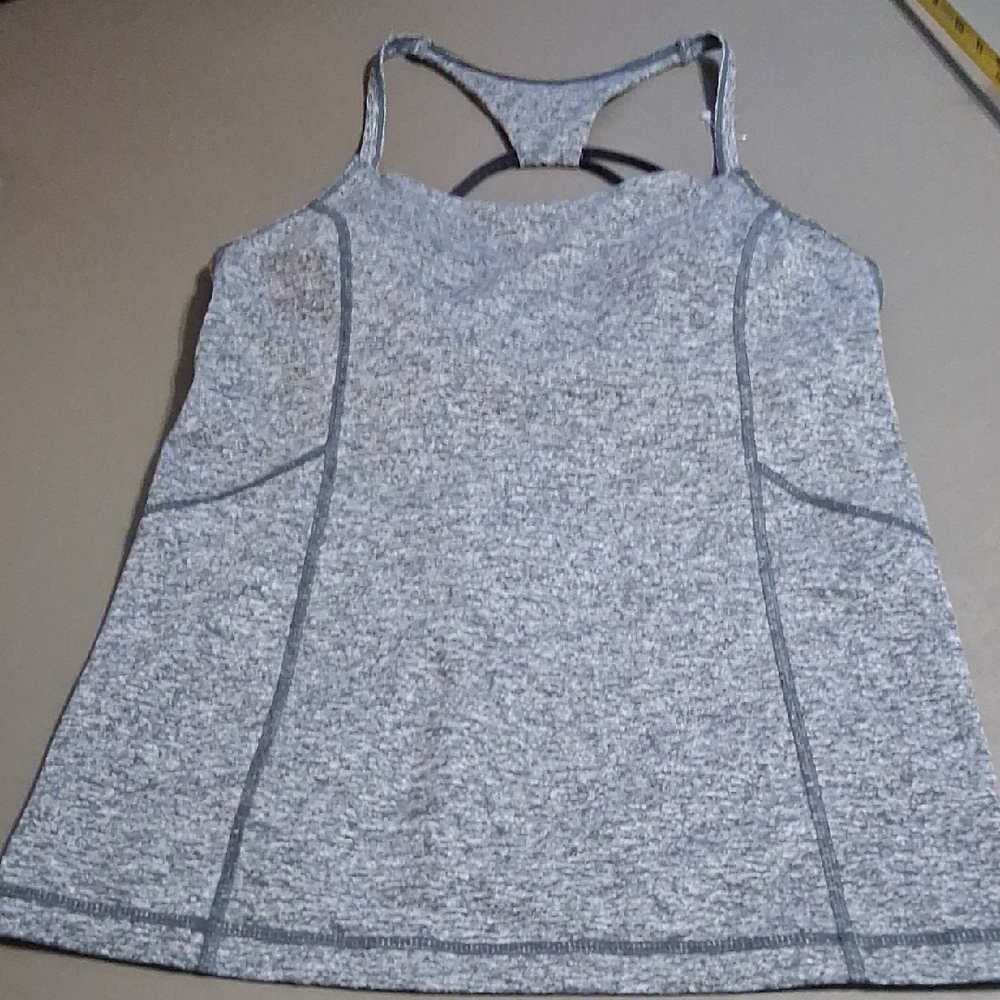 Zella Sz Small Light Gray Racerback Tank Top Padded Built In Bra